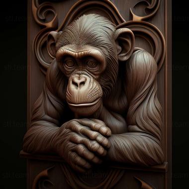 3D model Mickey chimpanzee famous animal (STL)